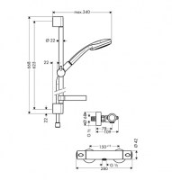 COMBI TERMOSTATICA DUCHA CROMA HANSGROHE